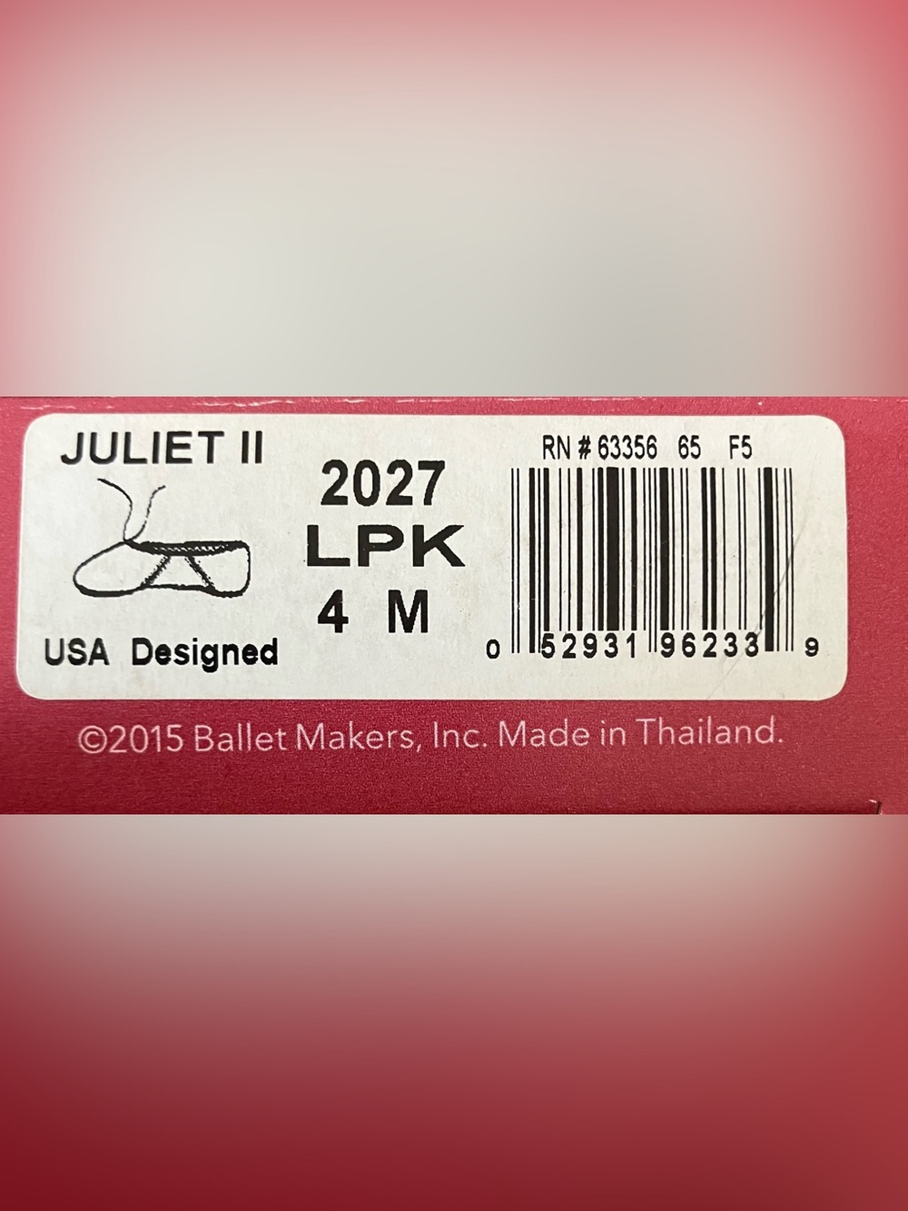 NEW Capezio Juliet 2 2028 LPK Size 4M Pink Ballet Slippers